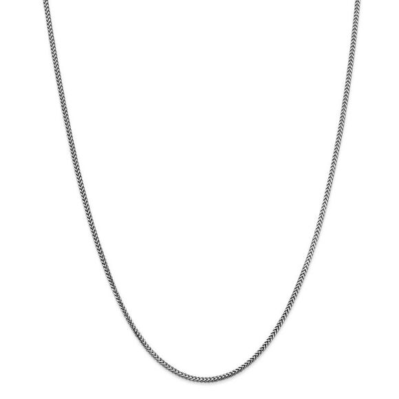 1.5mm, 14k White Gold, Solid Franco Chain Necklace, 24 Inch - Picture 3 of 8